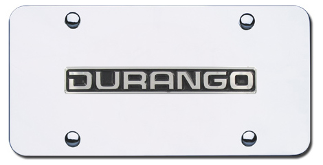 Au-Tomotive Gold "Durango" Emblem Polished License Plate - Click Image to Close